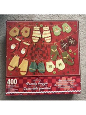 Hallmark Christmas Mitten Family Puzzle One Size Red Green